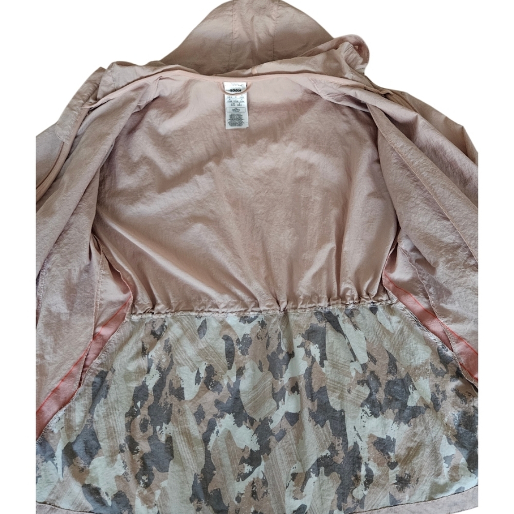 Adidas Women's Beige Windbreaker  Hooded Jacket - Picture 12 of 16